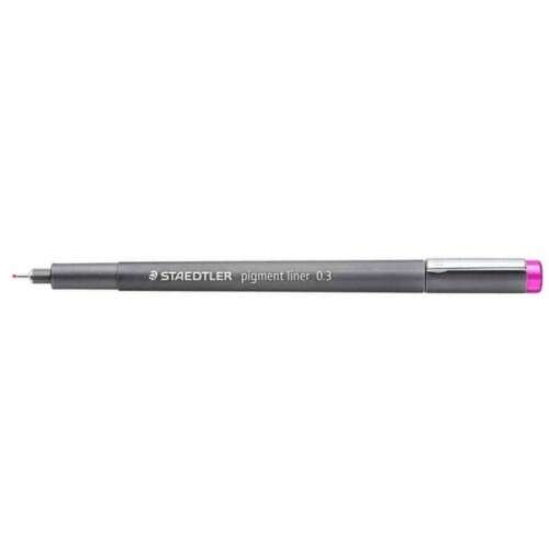 Staedtler Pigment Liner 308 Rotulador Calibrado - Trazo 0.3mm - Secado Rapido - Color Fucsia - Cantidad: 10