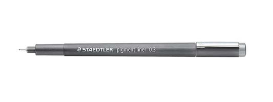 Staedtler Pigment Liner 308 Rotulador Calibrado - Trazo 0.3mm - Secado Rapido - Color Gris - Cantidad: 10