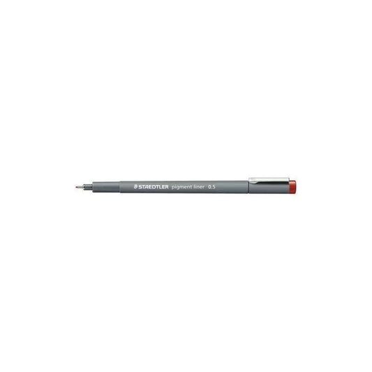 Staedtler Pigment Liner 308 Rotulador Calibrado - Trazo 0.5mm - Secado Rapido - Color Rojo - Cantidad: 10