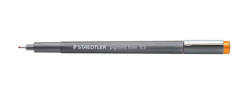 Staedtler Pigment Liner 308 Rotulador Calibrado - Trazo 0.5mm - Secado Rapido - Color Marron Claro - Cantidad: 10