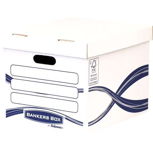 Fellowes Bankers Box Basic Contenedor de Archivos - Montaje Manual - Carton Reciclado Certificacion FSC - Cantidad: 10