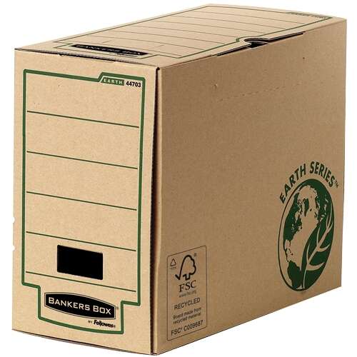 Fellowes Bankers Box Earth Caja de Archivo Definitivo A4 150mm - Montaje Manual - Carton Reciclado Certificacion FSC - Color Marron - Cantidad: 20