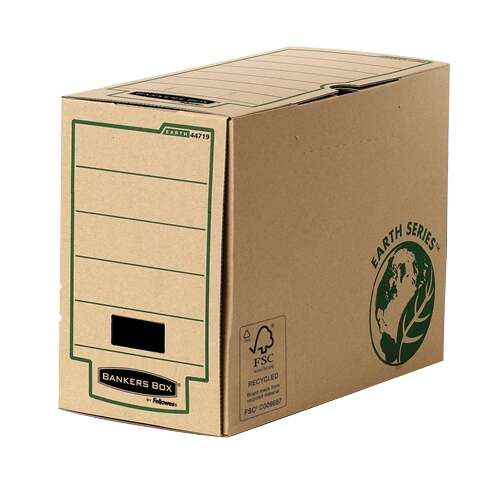 Fellowes Bankers Box Earth Caja de Archivo Definitivo Folio 150mm - Montaje Manual - Carton Reciclado Certificacion FSC - Color Marron - Cantidad: 20