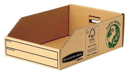 Fellowes Bankers Box Earth Bandeja de Carton 200mm - Montaje Manual - Carton Reciclado Certificacion FSC - Color Marron - Cantidad: 50