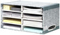 Fellowes Bankers Box Clasificador de Sobremesa - Montaje Automatico Fastfold - Carton Reciclado Certificacion FSC - Color Gris