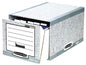 Fellowes Bankers Box Cajon Archivador - Montaje Manual - Carton Reciclado Certificacion FSC - Color Gris - Cantidad: 5