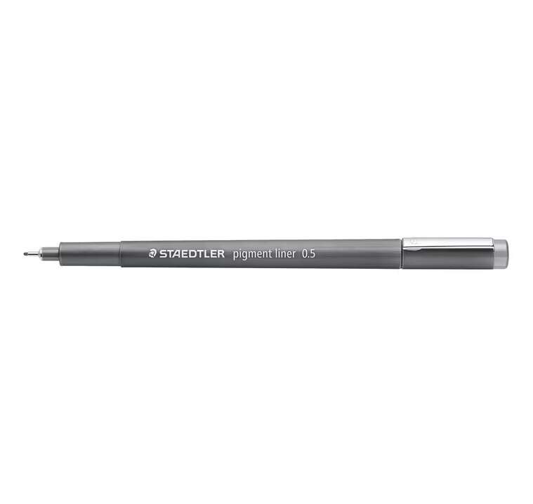 Staedtler Pigment Liner 308 Rotulador Calibrado - Trazo 0.5mm - Secado Rapido - Color Gris - Cantidad: 10