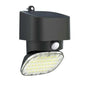 Elbat Foco Solar 2000LM - Luz Fria 6000K - Regulacion Vertical y Horizontal - Panel Solar 1W - IP65 - Color Negro
