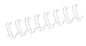 Fellowes Wire Pack de 100 Espirales Dobles Metalicas 10mm - Hasta 80 Paginas - Color Blanco