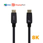 Aisens Cable Displayport Certificado V1.4 8K@60hz - DP/M-DP/M - 3.0m - Color Negro