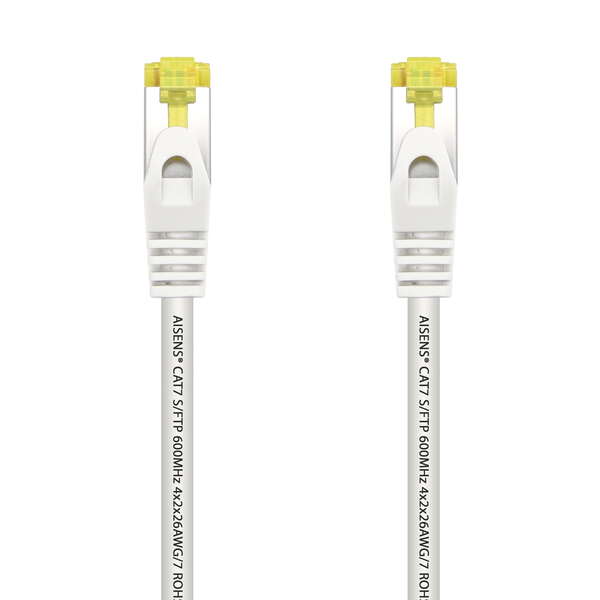 Aisens Cable de Red Latiguillo RJ45 LSZH Cat.7 600 MHz S/FTP PIMF AWG26 - 25cm - Color Blanco