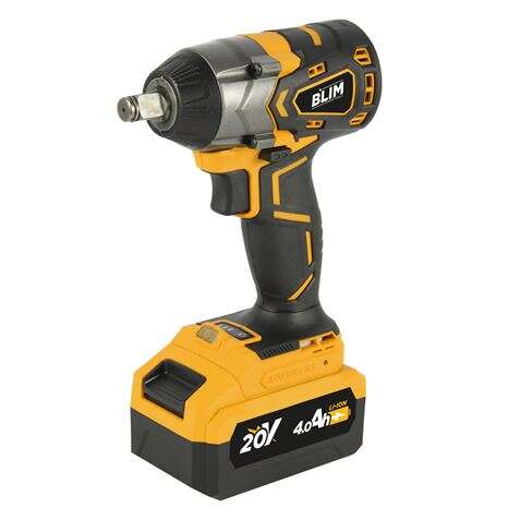 Blim Llave Impacto 20V 4Ah - Dado de Fijacion 1/2" - Par Maximo 420Nm - Velocidad: 0-1600, 0-1900, 0-2300rpm - Agarre Ergonomico - Incluye Bateria y Maletin de Transporte