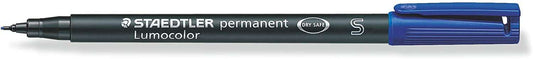Staedtler Lumocolor Permanent 313 Rotulador Permanente de Punta Fina - Trazo 0.4mm Aprox - Secado Rapido - Color Azul - Cantidad: 10