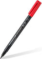 Staedtler Lumocolor Permanent 313 Rotulador Permanente de Punta Fina - Trazo 0.4mm Aprox - Secado Rapido - Color Rojo - Cantidad: 10