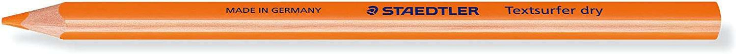 Staedtler Textsurfer Dry 128 64 Lapiz Fluorescente de Color Triangular - Mina de 4mm - Madera de Bosques Sostenibles - Color Naranja Neon - Cantidad: 12