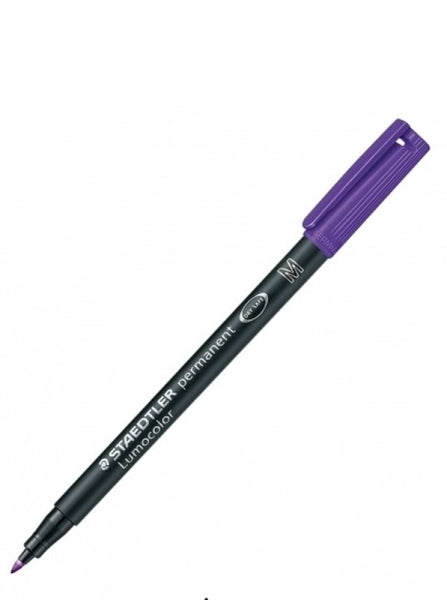 Staedtler Lumocolor 317 Rotulador Permanente - Punta Media Redonda - Trazo 1mm Aprox - Capuchon con Clip - Secado Rapido - Color Violeta - Cantidad: 10