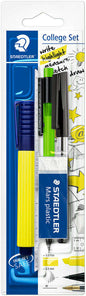 Staedtler Pack Escolar Compuesto por 1 Marcador Amarillo + 1 Goma de Borrar + 1 Boligrafo Negro + 1 Portaminas de 0.5mm + 1 Regla