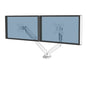 Fellowes Platinum Series Brazo para Monitor Doble - Hasta 27" y 9kg - 2 Puertos USB - Ajustable con Muelle de Gas - Color Blanco