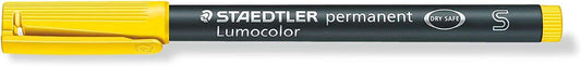 Staedtler Lumocolor Permanent 313 Rotulador Permanente de Punta Fina - Trazo 0.4mm Aprox - Secado Rapido - Color Amarillo - Cantidad: 10