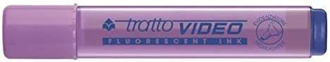 Tratto Video Marcador Fluorescente - Punta Biselada - Tinta Base de Agua - Secado Rapido - Color Lila Fluorescente - Cantidad: 12
