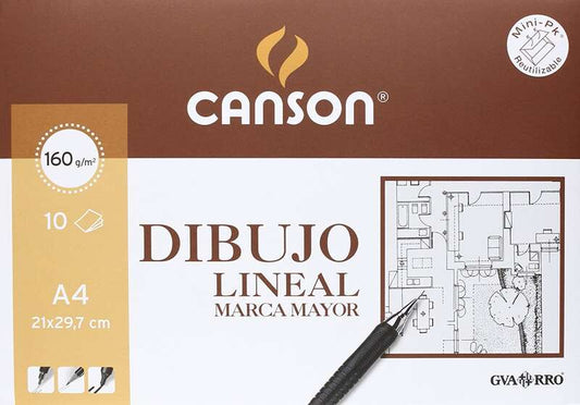 Canson Guarro Minipack de 10 Hojas - Marca Mayor - 21x29.7 - 160g - Color Blanco