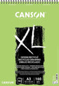 Canson XL Recycled Bloc de Dibujo con 50 Hojas A3 - Espiral Microperforado - Grano Fino - 160g - Color Blanco