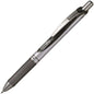 Pentel Energel Boligrafo de Bola Retractil - Punta 0.7mm - Trazo 0.35mm - Tinta Gel - Recargable - Grip de Agarre - Clip de Metal - 50% de Materiales Reciclados - Color Negro - Cantidad: 12