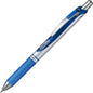 Pentel Energel Boligrafo de Bola Retractil - Punta 0.7mm - Trazo 0.35mm - Tinta Gel - Recargable - Grip de Agarre - Clip de Metal - 50% de Materiales Reciclados - Color Azul - Cantidad: 12