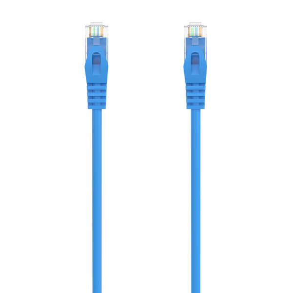 Aisens Cable de Red Latiguillo RJ45 LSZH Cat.6A 500 MHZ UTP AWG24 - 0.50m - Libre de Halogenos - 10 Gigabit/s - Color Azul
