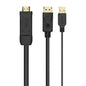 Aisens Cable Conversor Activo HDMI 2.0 + USB ALIM. a DisplayPort V1.2 - HDMI/M-USB/M-DP/M - 1.8M - Color Negro