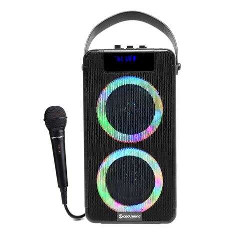 Coolsound Party Boom A360 Altavoz Portatil Bluetooth 100W 2x 4" - Iluminacion LED - USB, MicroSD, Jack3.5mm - Bateria 3.7V 4500mAh - Asa de Transporte- Microfono Incluido