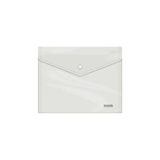 Dohe Sobre Portadocumentos A5 - Cierre de Broche - Polipropileno Cristal Transparente 150 Micras - Transparente