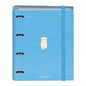 Dohe Santoro Felines Carpeta de 4 Anillas Formato A4 con Recambio de 100 Hojas - 4 Separadores de Colores - Cierre con Goma Elastica - Anillas de 35mm