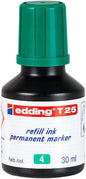 Edding T25 Bote de Recarga para Rotulador Permanente - Capacidad 30ml - Color Verde
