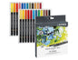 Lyra Aqua Brush Duo Pack 24 Rotuladores de Doble Punta - Punta Pincel 4mm, Punta Fina 2mm - Tinta Base de Agua - Colores Surtidos
