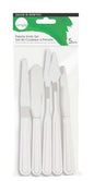 Daler Rowney Simply Pack de 5 Espatulas de Plastico - Diferentes Formas - Plastico Duradero - Color Blanco