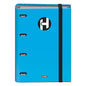 Dohe Serie Icon Carpeta de 4 Anillas Formato A4 con Recambio de 100 Hojas de 90 gr y 4 Taladros - Cierre con Goma Elastica - Anillas de 35mm - Color Azul Claro