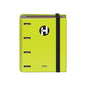 Dohe Serie Icon Carpeta de 4 Anillas Formato A5 con Recambio de 100 Hojas de 90 gr y 4 Taladros - Cierre con Goma Elastica - Anillas de 25mm - Color Verde
