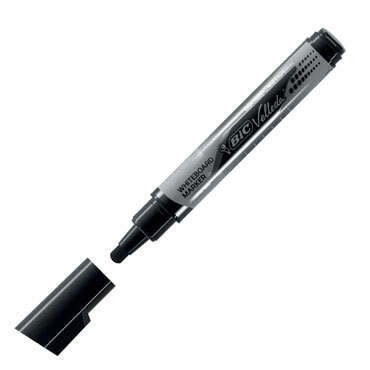 Bic Velleda Tank Marcador para Pizarra - Punta Ancha - Tinta Liquida - Borrado Optimo - Color Negro - Cantidad: 12