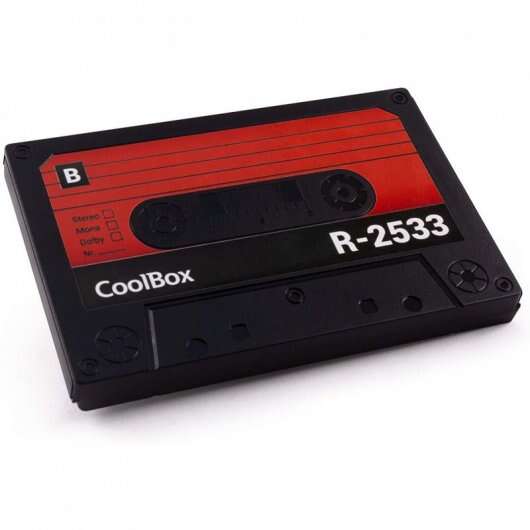 CoolBox SlimChase R-2533 Retro Caja Externa Disco SSD y HDD 2.5" SATA a USB 3.0 - Diseño Cassette de Audio