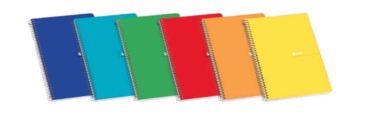 Enri Plus Cuaderno Espiral Formato Cuarto Cuadriculado 4x4mm - 80 Hojas 60gr - Cubierta Blanda - Colores Surtidos