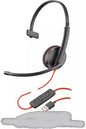 Plantronics/Poly Blackwire C3210 USB-A Auricular Monoaural con Microfono - Almohadilla Acolchada - Controles en Cable