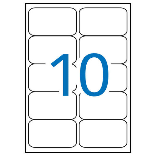 Apli Pack de 1.000 Etiquetas Rectangulares 99,1x57mm - 100 Hojas por 10 Etiquetas - Adhesivo Permanente - Cantos Romos - Color Blanco