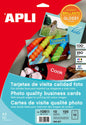 Apli Tarjetas de Visita Cantos Rectos Brillante 250g 10 Hojas
