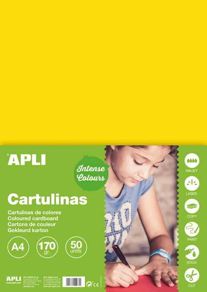 Apli Cartulina Amarilla A4 170g 50 Hojas
