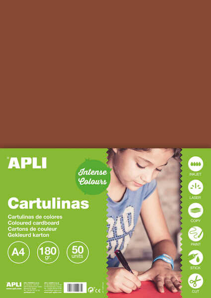 Apli Cartulina Marron A4 170g 50 Hojas