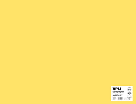 Apli Cartulina Amarillo Claro 50 x 65cm 170g 25 Hojas