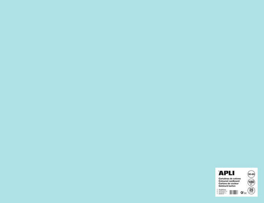 Apli Cartulina Azul Claro 50 x 65cm 170g 25 Hojas