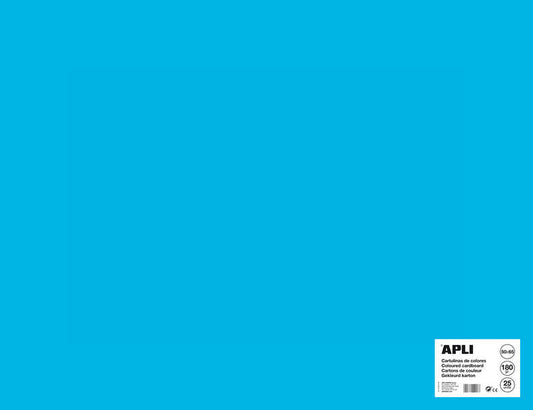 Apli Cartulina Azul Medio 50 x 65mm 170g 25 Hojas