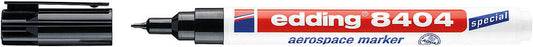 Edding 8404 Rotulador Aeroespacial Permanente - Escribe sobre Metal - Punta Redonda - Trazo 0.75mm - Resistente al Agua, Desgaste y al Roce - Secado Rapido - Color Negro - Cantidad: 10